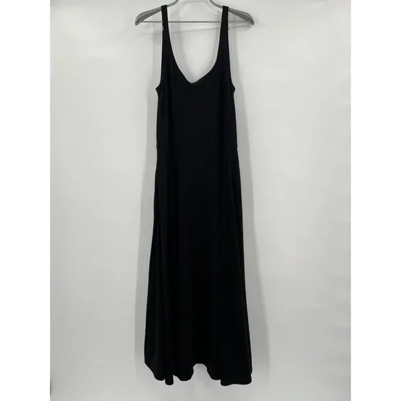 Quince Women’s Black Tencel Jersey Fit & Flare Dress sz XS NWT Sleeveless Midi - Picture 5 of 5